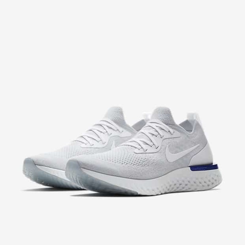 Epic react flyknit 2 women's white silver clearance blue